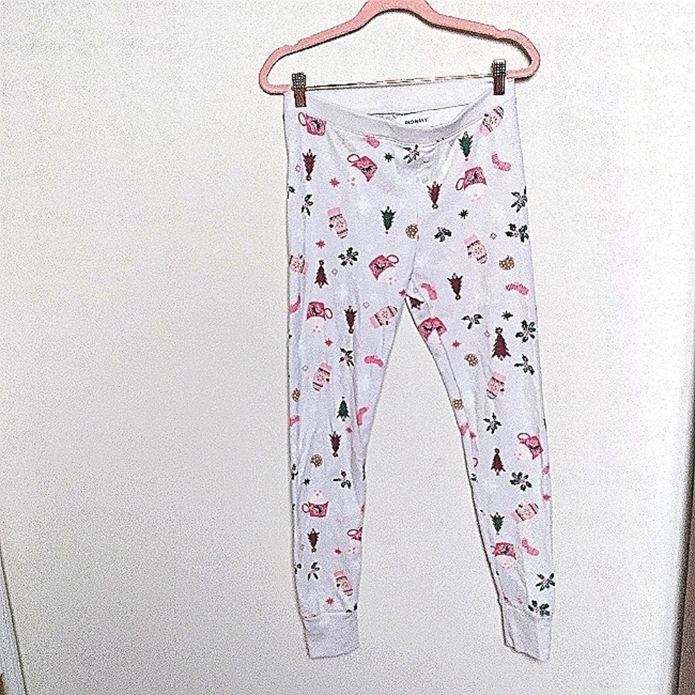 Old Navy Christmas Print Thermal Jogger Pajama Pants Size Medium